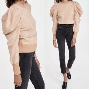 Ulla Johnson Marin Puffy Sleeve Merino Wool Sweater